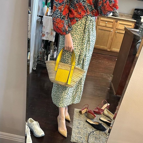 GANNI Green Floral Wrap Skirt - Picture 5 of 6